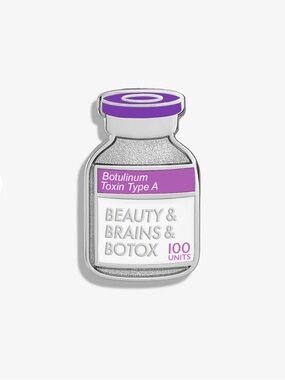 Purple & White Enamel Brooch - Beauty & Brains Bottle